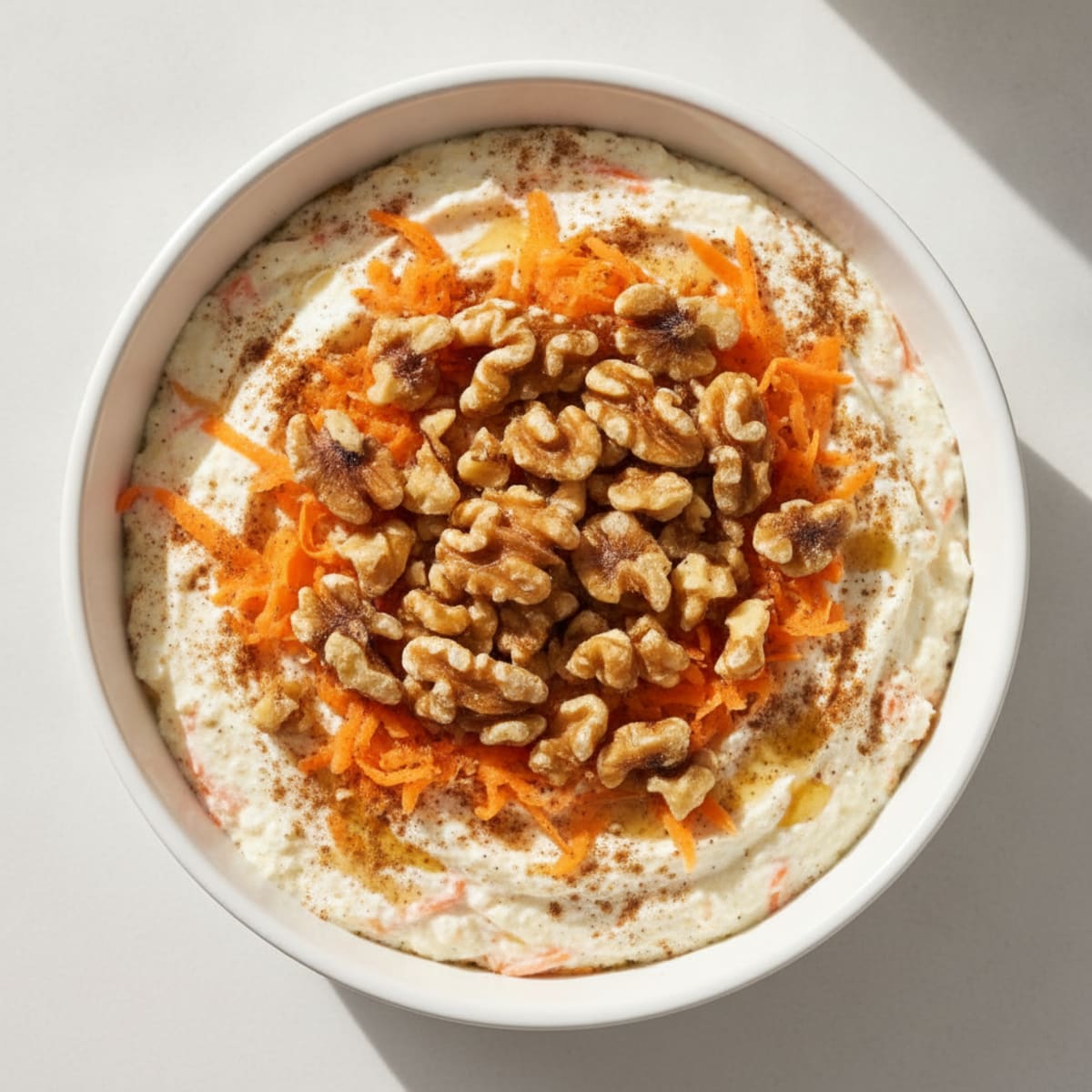 Cottage Cheese Protein Pudding with Shredded Carrots