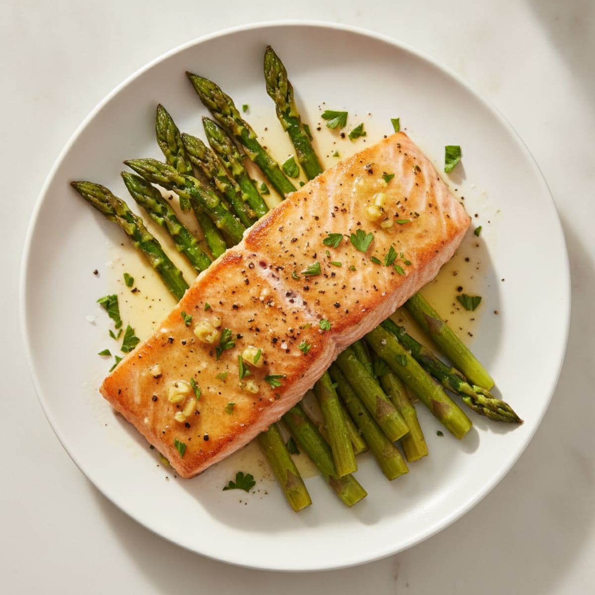 Sheet Pan Lemon Herb Salmon with Roasted Asparagus