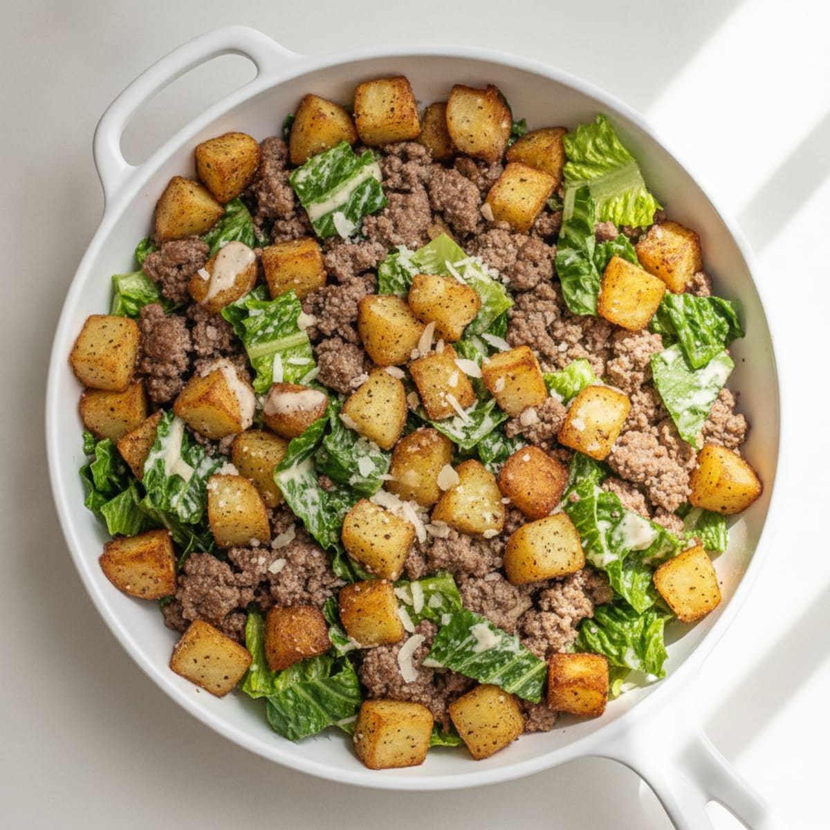 Ground Beef and Potato Caesar Skillet