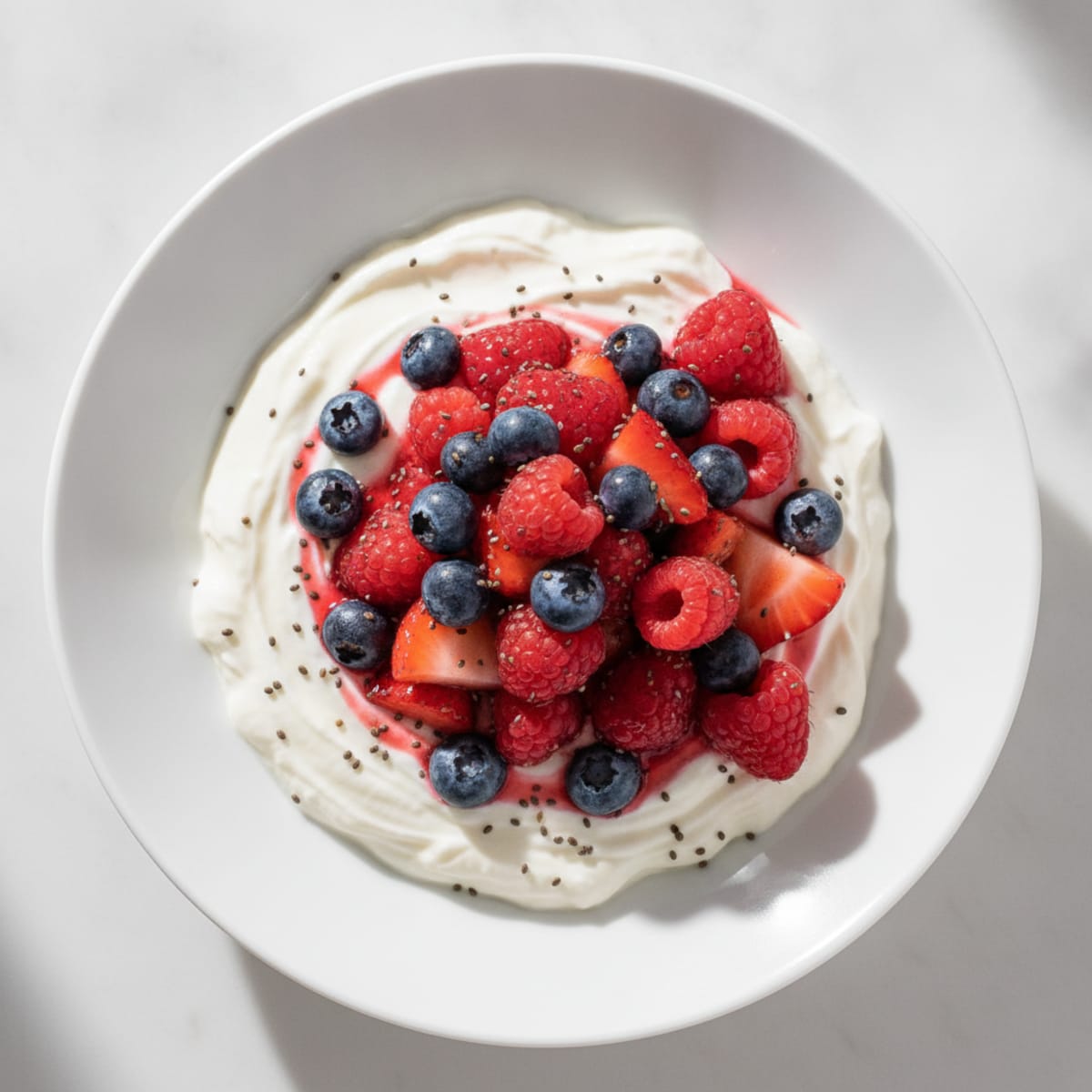 Silky Greek Yogurt Protein Pudding with Mixed Berries