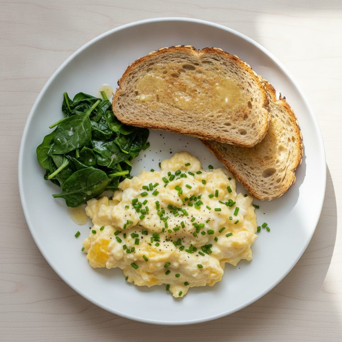 Fluffy Scrambled Eggs with Chives