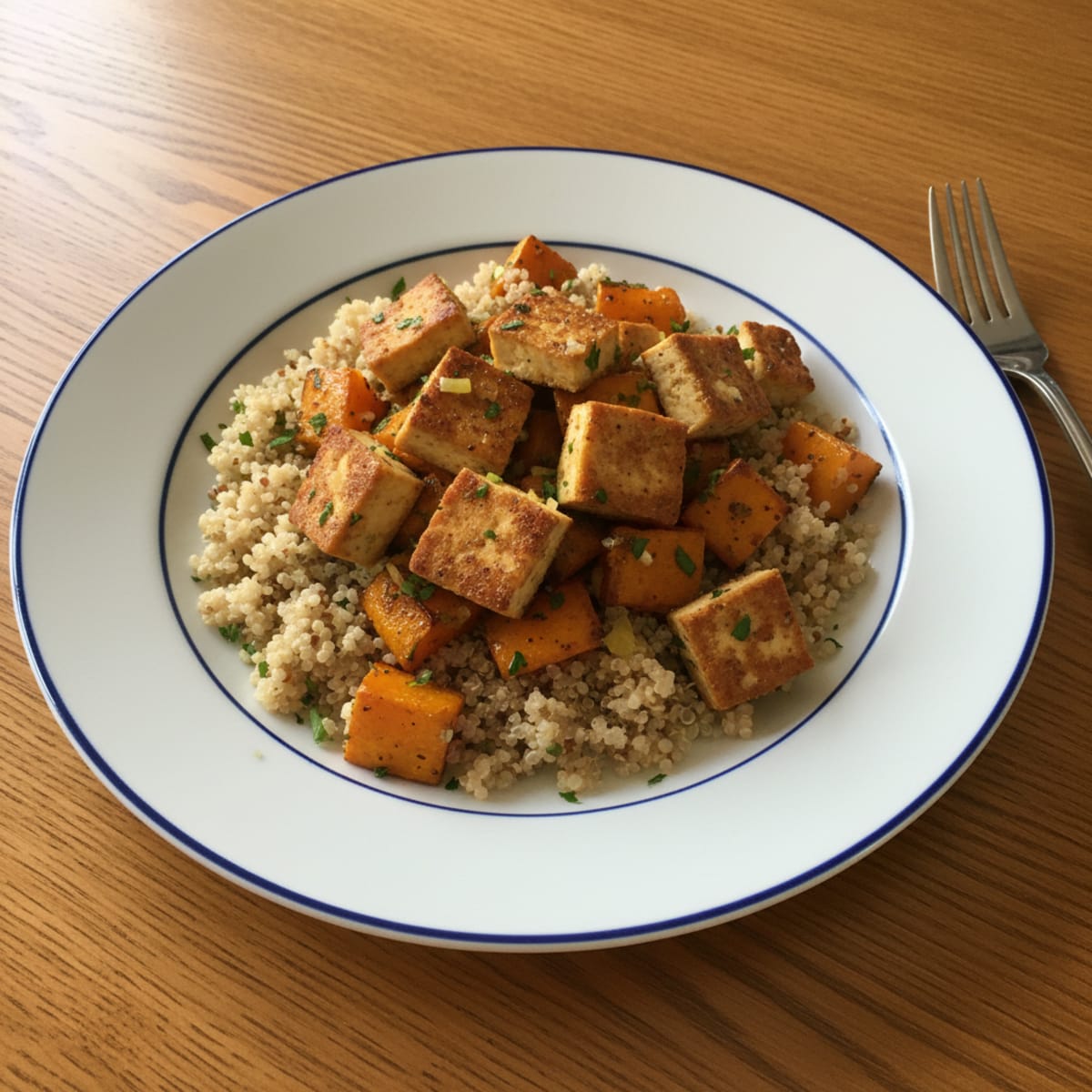 Tofu and butternut squash