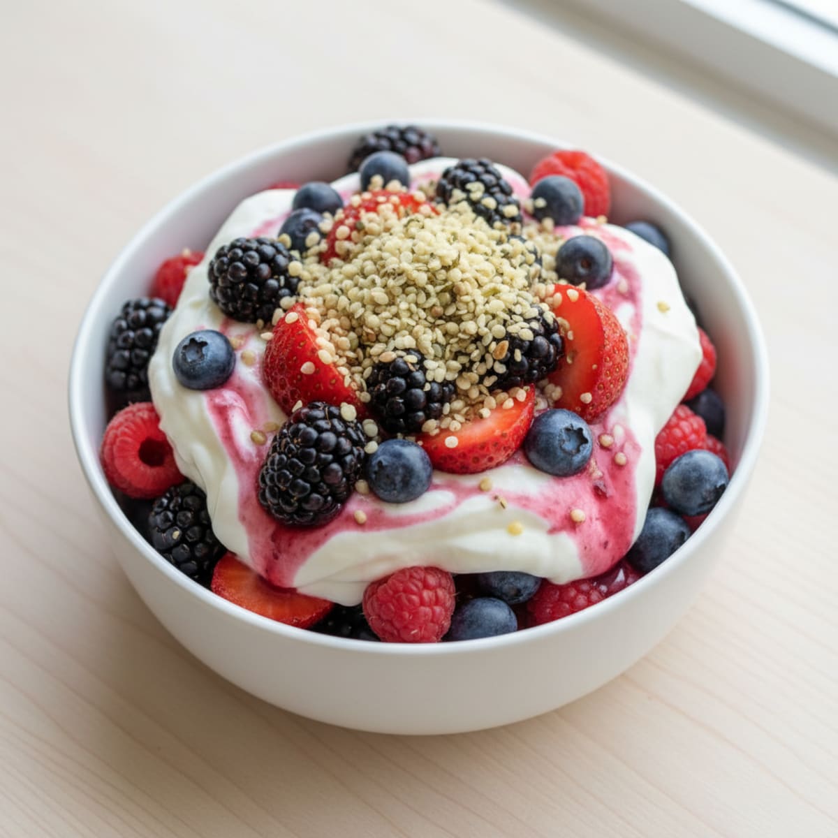 Greek Yogurt Protein Parfait with Mixed Berries