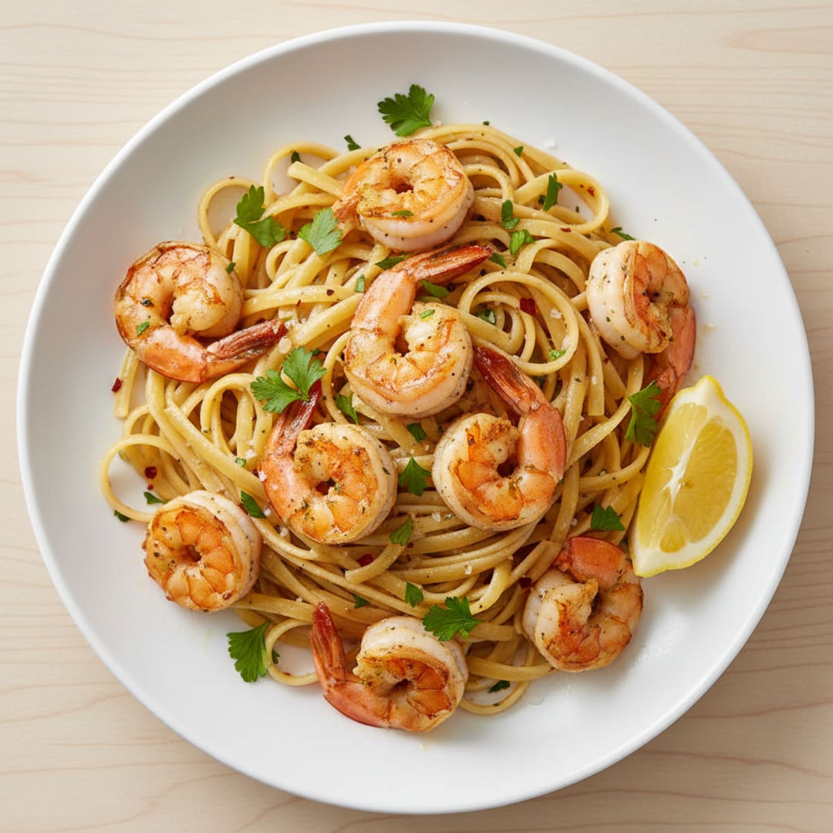 Garlic Butter Shrimp Scampi with Linguine