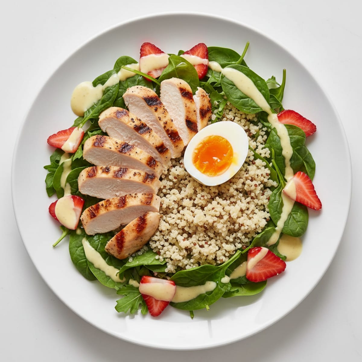 Grilled Chicken Salad with Mixed Greens and Quinoa