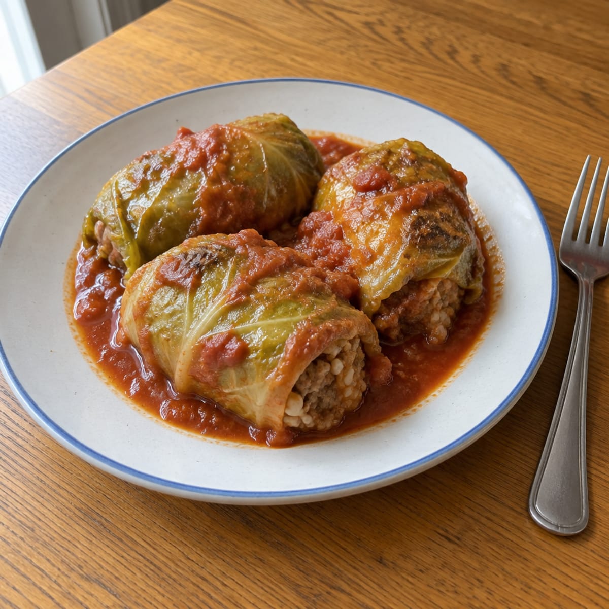 Beef and rice cabbage rolls