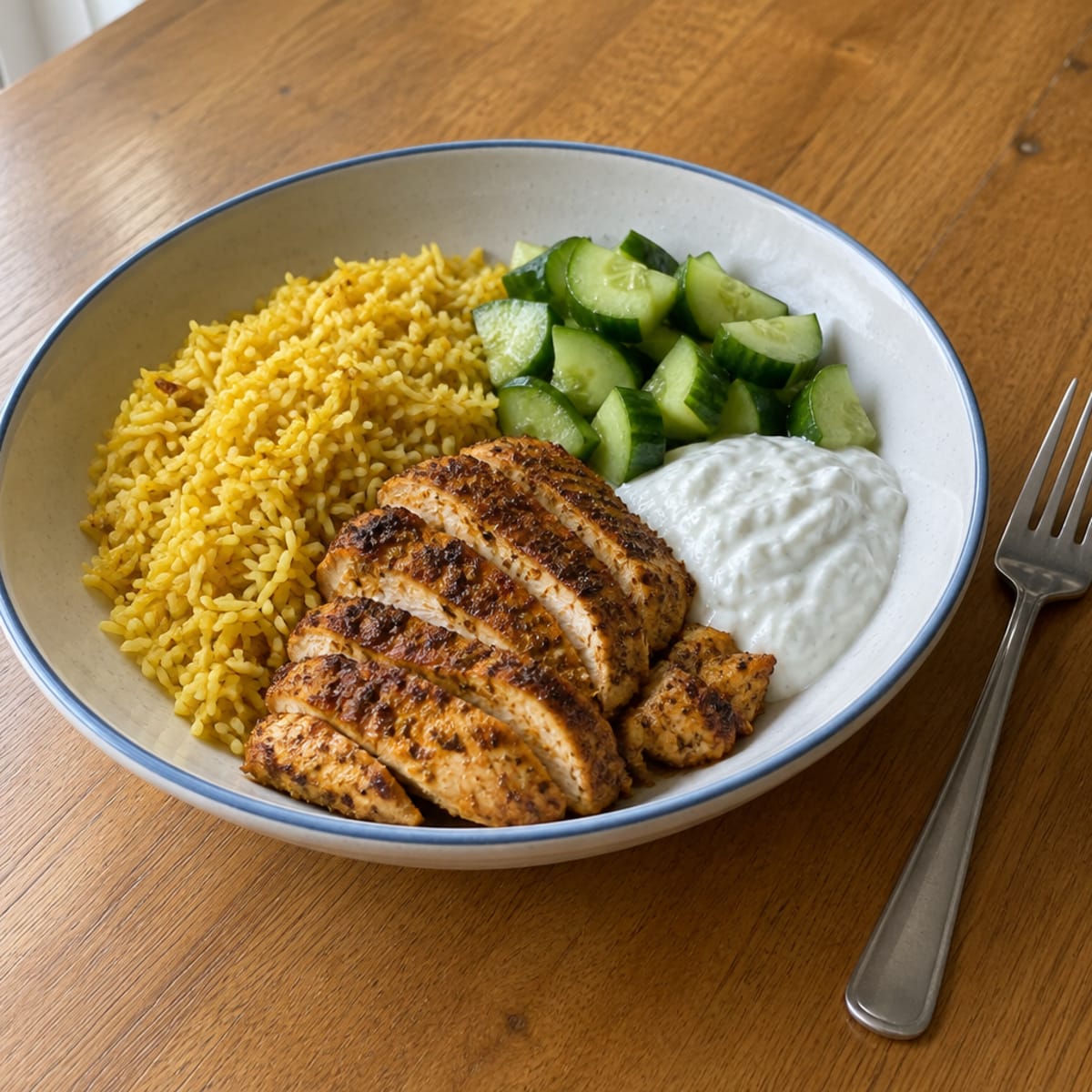 Chicken shawarma rice bowl