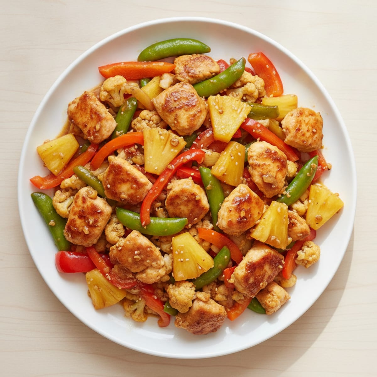 Chicken Pineapple Stir-Fry with Bell Peppers