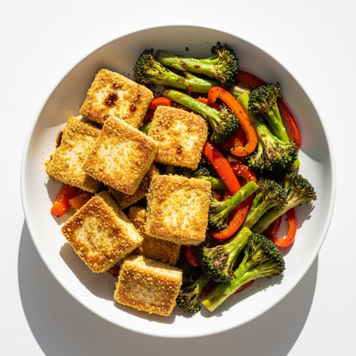 Pan-Seared Tofu with Roasted Vegetables