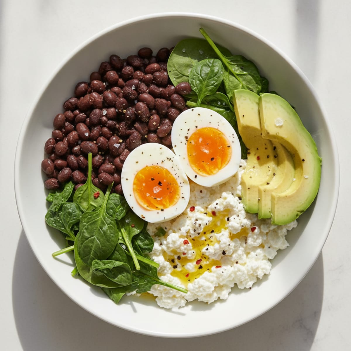 Eggs and Cottage Cheese Fiber Bowl
