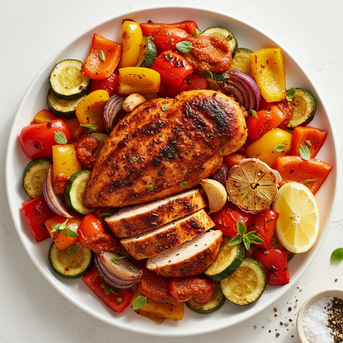 Harissa Chicken with Roasted Vegetables