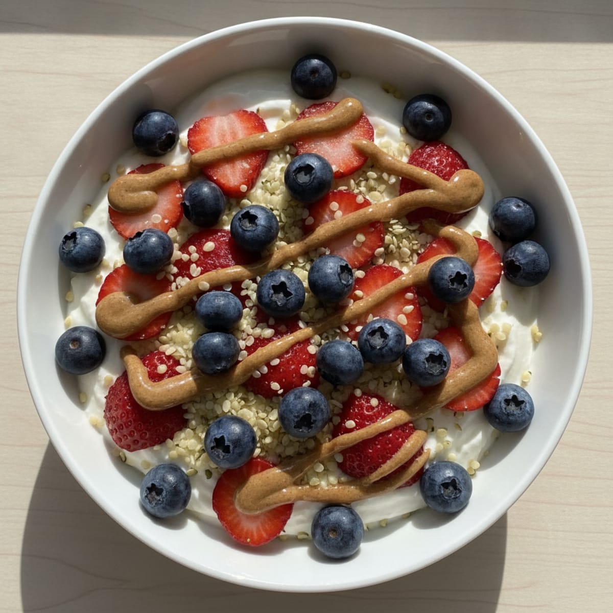 Silky Greek Yogurt Bowl with Protein Powder and Fresh Berries