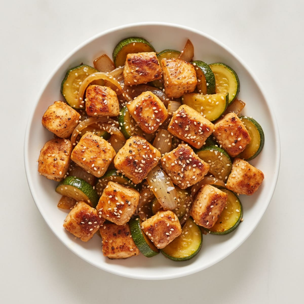 Teriyaki Hibachi Chicken with Zucchini and Onions