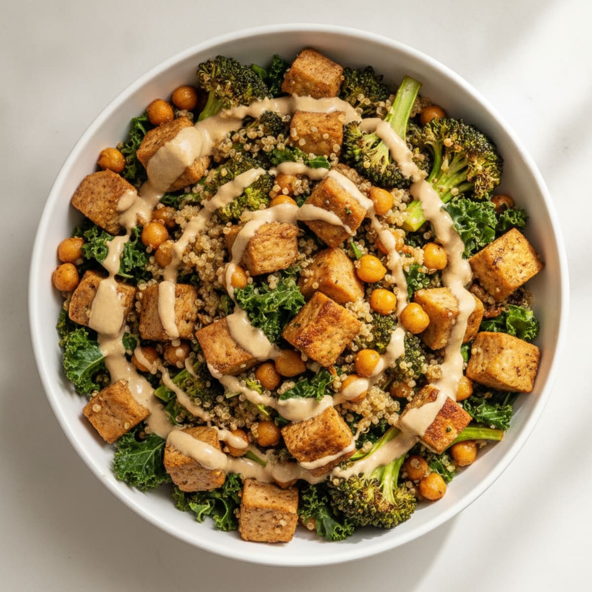 Roasted Vegetable Buddha Bowl with Tahini Dressing