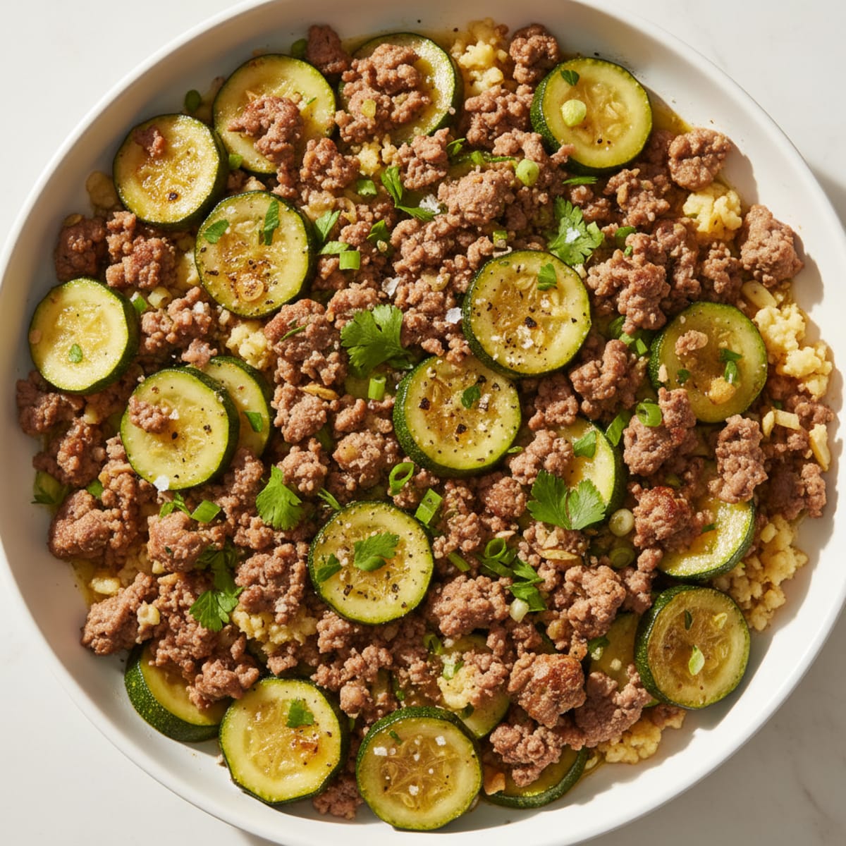 Beef and Zucchini Skillet with Herbs