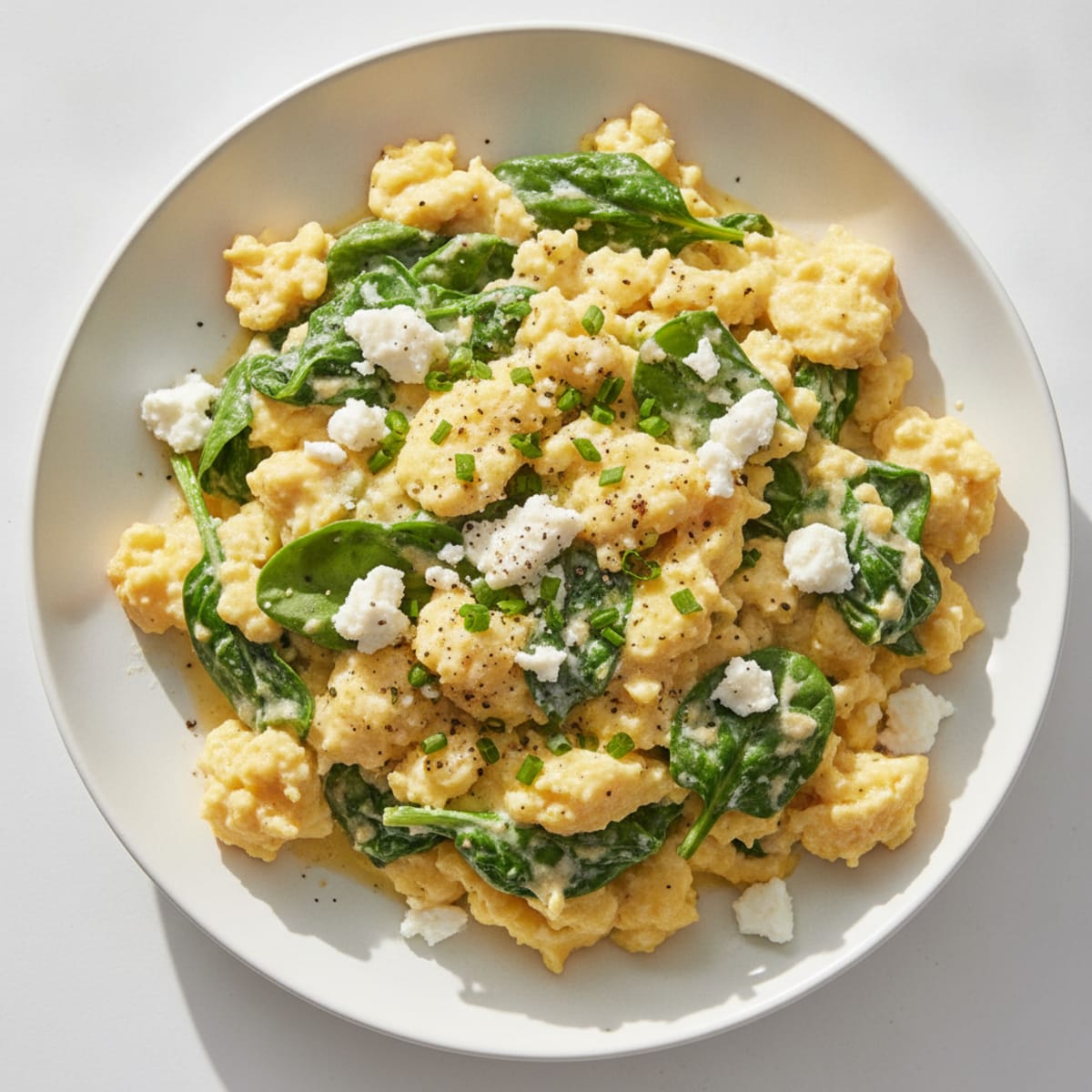Protein-Packed Spinach and Feta Scramble