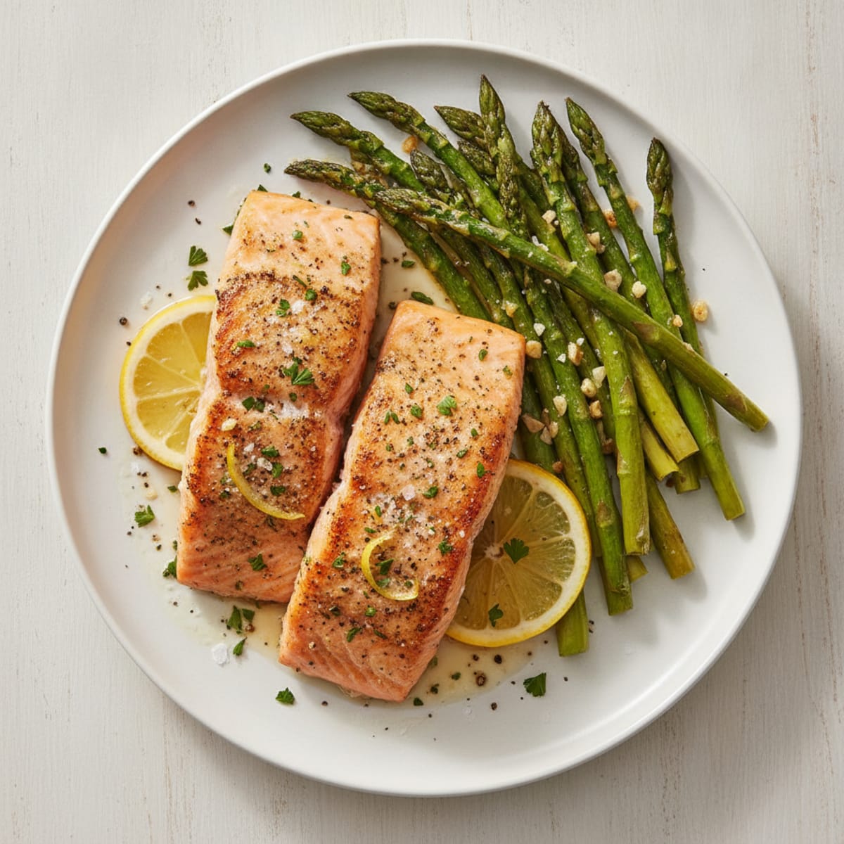 Baked Salmon with Roasted Asparagus