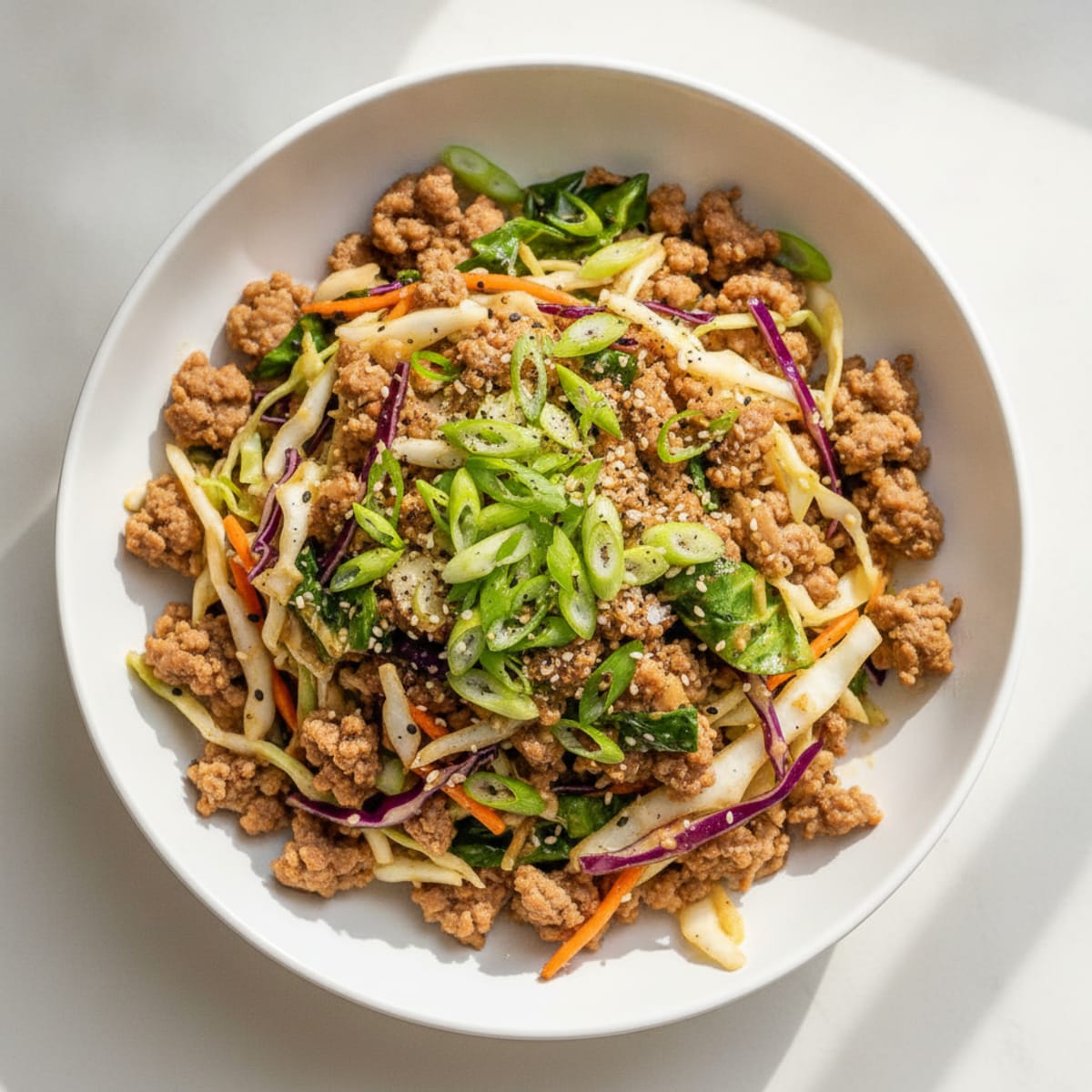 Deconstructed Pork Egg Roll Bowl