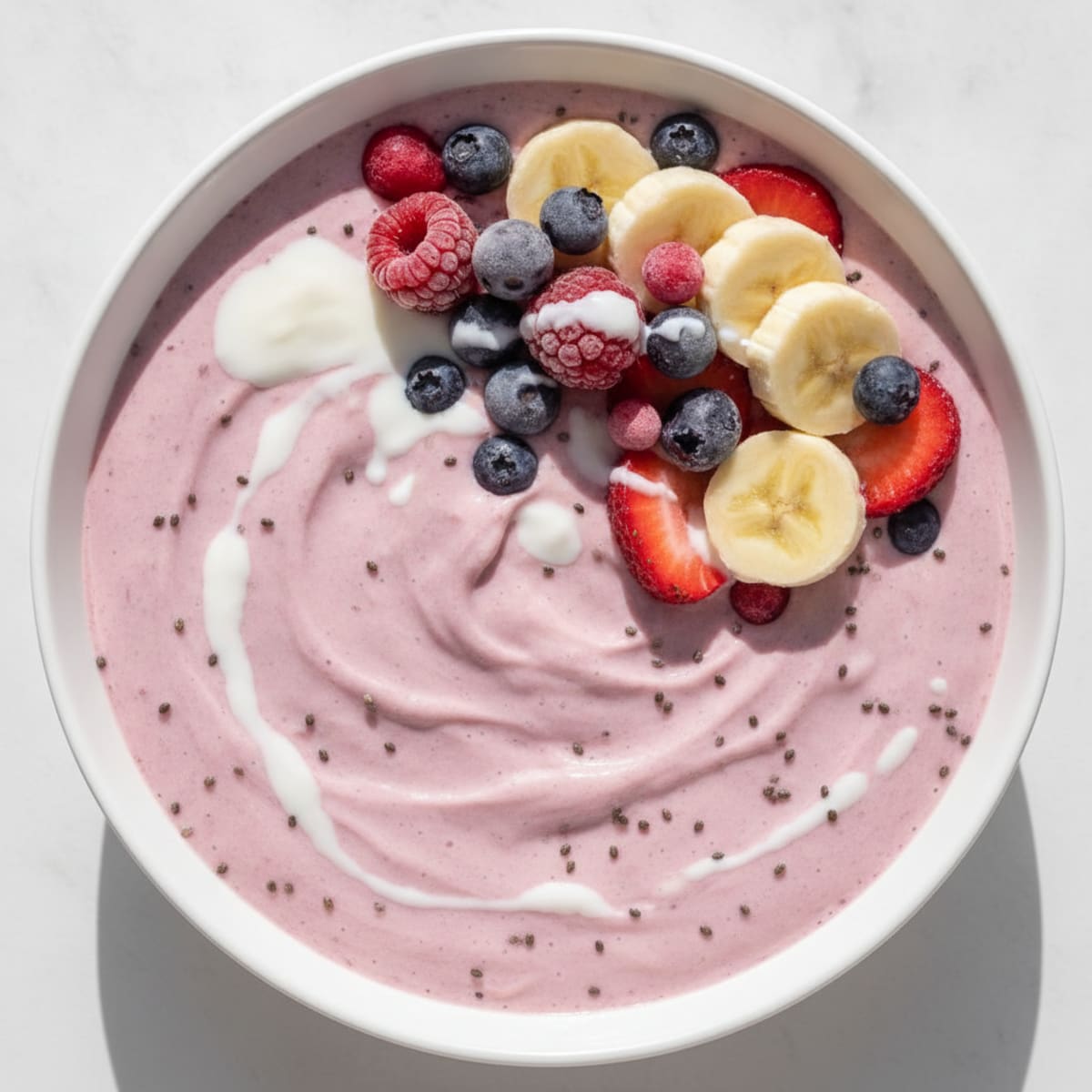 Berry Protein Shake with Silky Banana and Chia