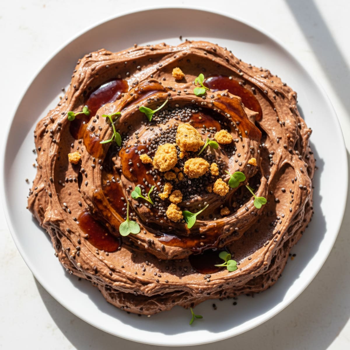 Chocolate Protein Mousse with Chia Seeds