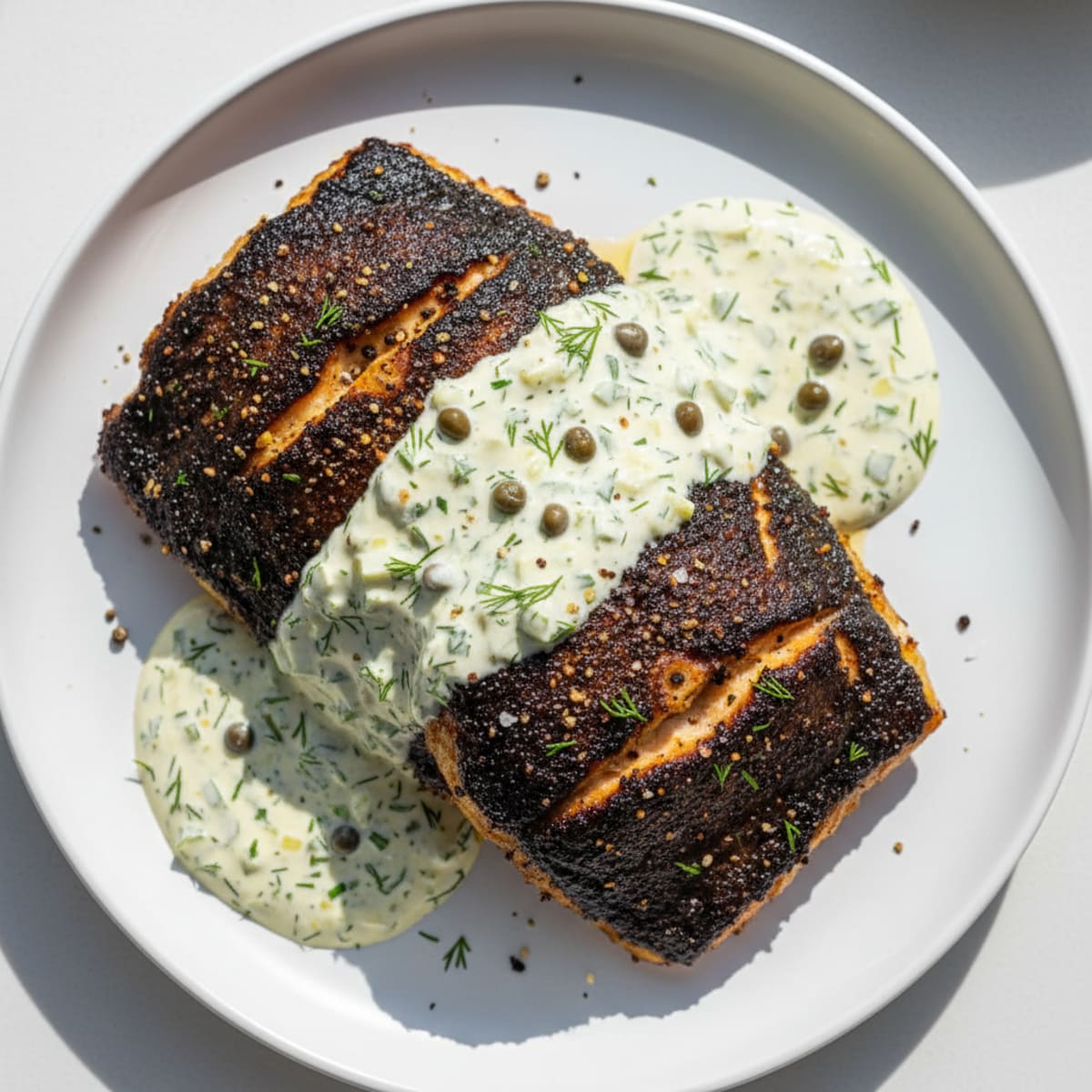 Blackened Catfish with Zesty Tartar Sauce