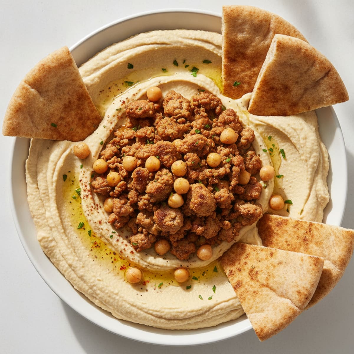 Creamy Homemade Hummus with Spiced Turkey