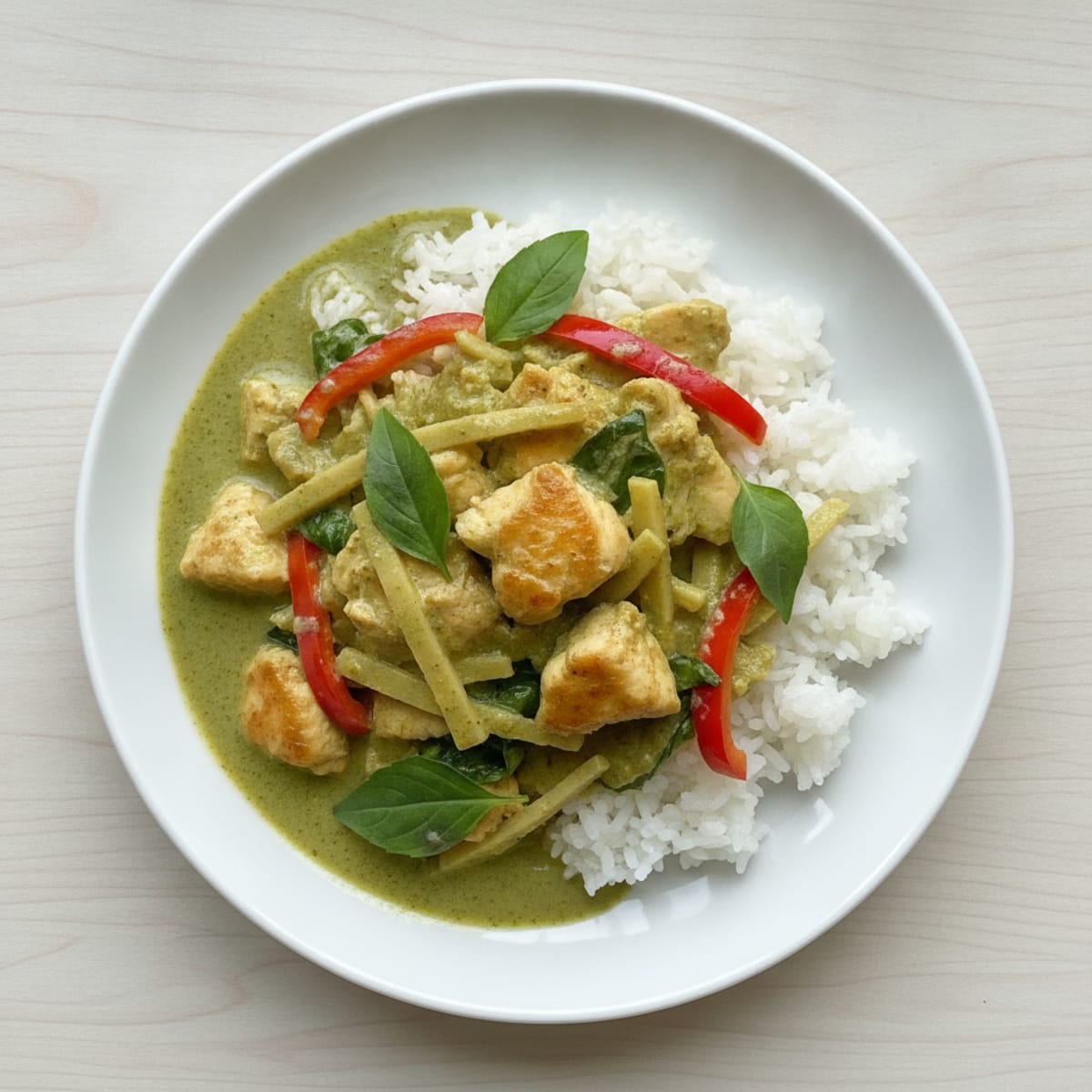 Chicken Green Curry with Jasmine Rice