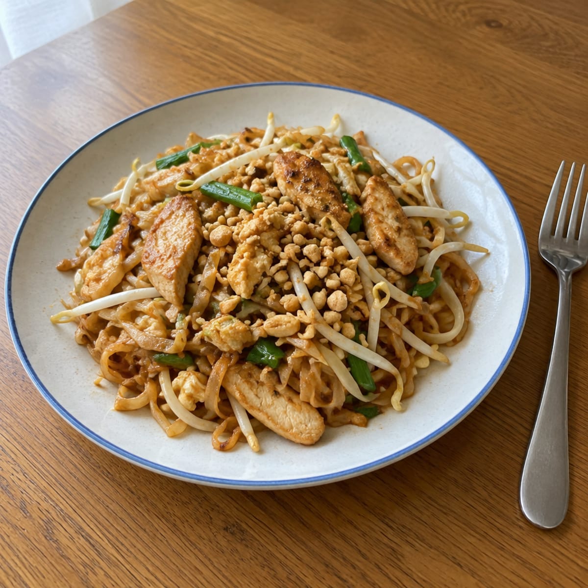 Chicken pad Thai noodles