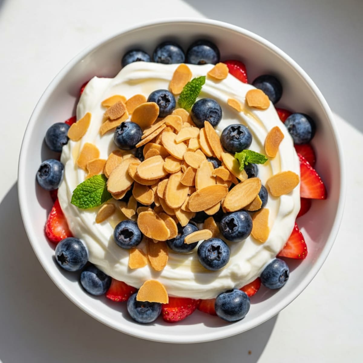 Greek Yogurt Protein Parfait with Berries and Almonds