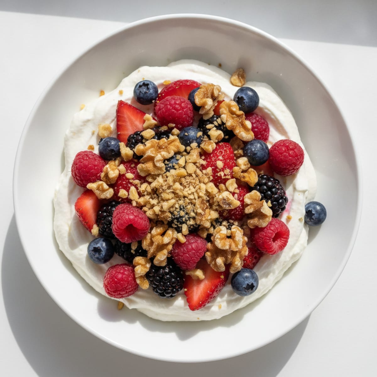 Greek Yogurt Protein Mousse with Mixed Berries