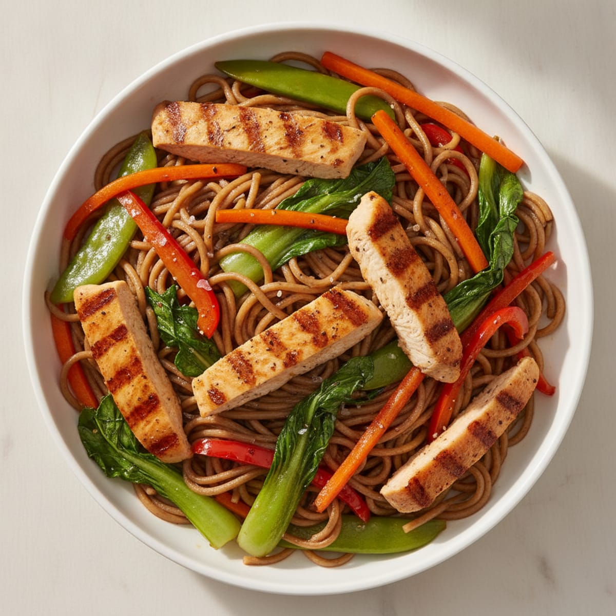 Chicken Lo Mein with Fresh Vegetables