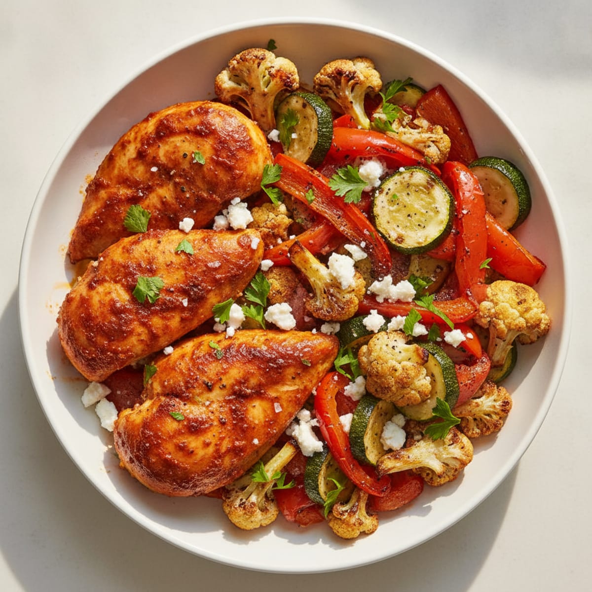 Spicy Harissa Chicken with Roasted Vegetables
