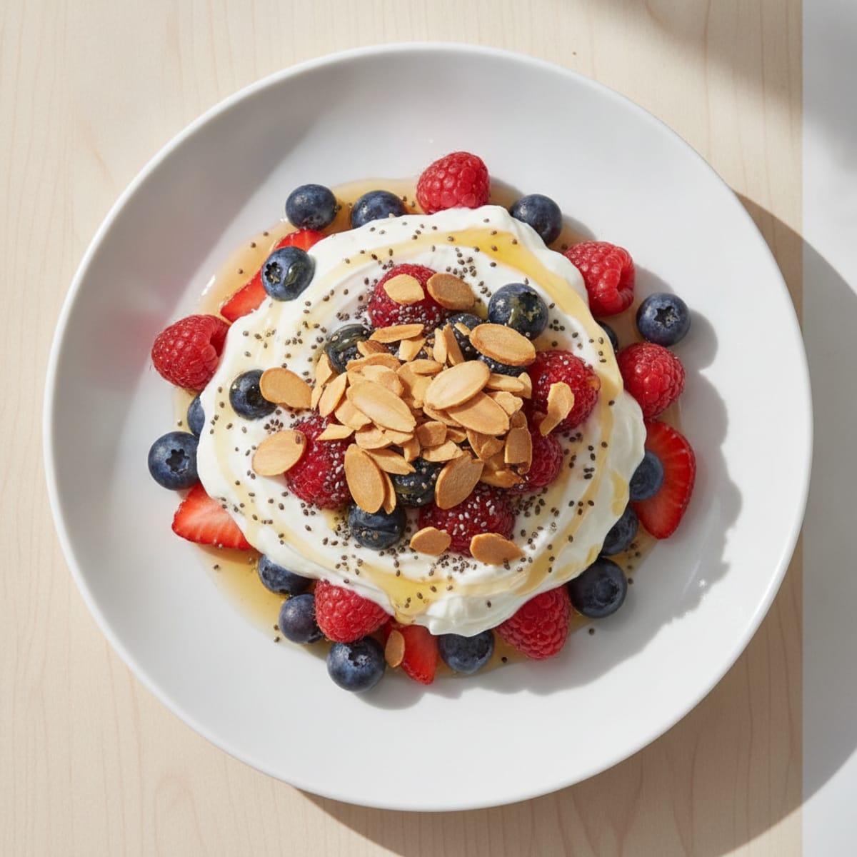 Creamy Greek Yogurt Parfait with Mixed Berries and Chia Seeds