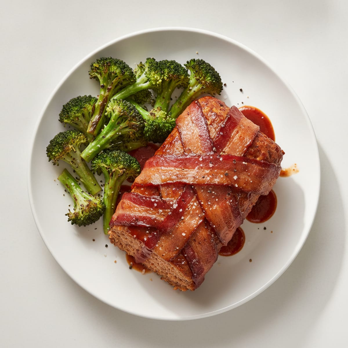 BBQ Bacon-Wrapped Meatloaf with Roasted Vegetables