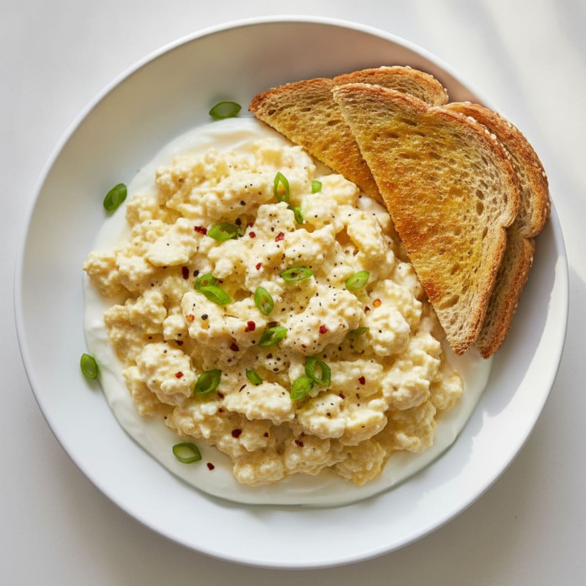 Creamy High-Protein Cottage Cheese Scramble
