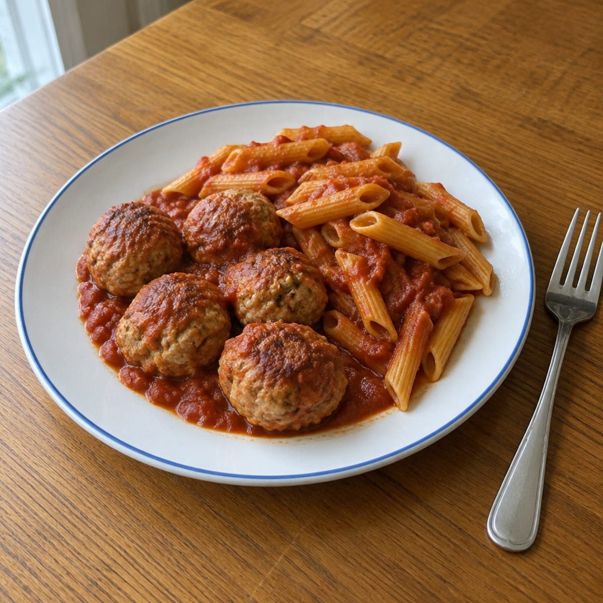 Ground chicken meatballs with marinara
