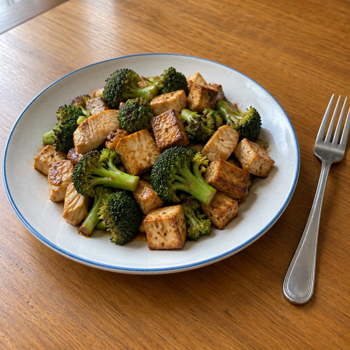 Tofu and chicken stir-fry