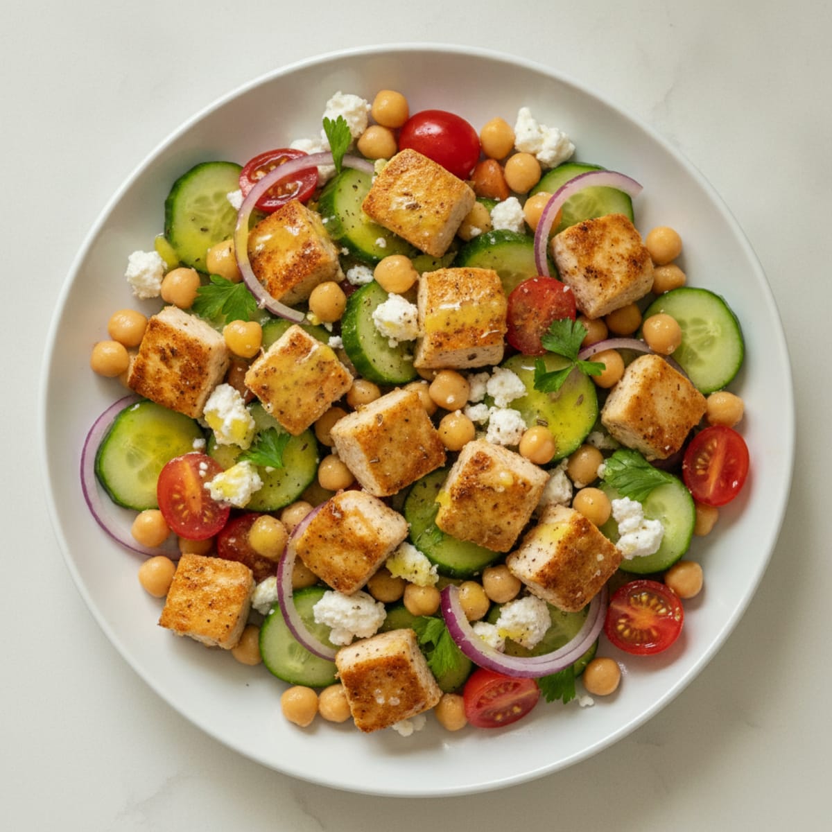 Mediterranean Chickpea Salad with Feta