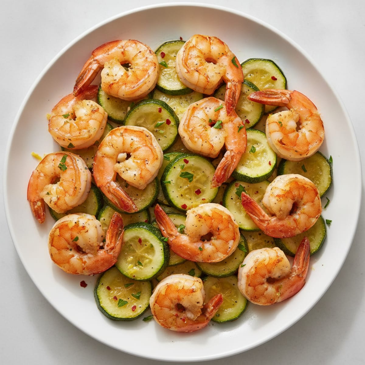 Garlic Herb Shrimp with Roasted Zucchini