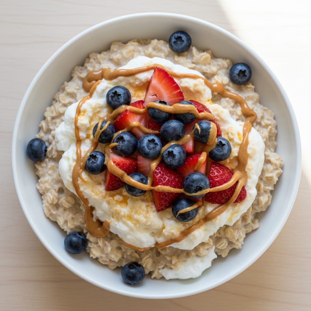 Egg White Oatmeal with Whey and Berries