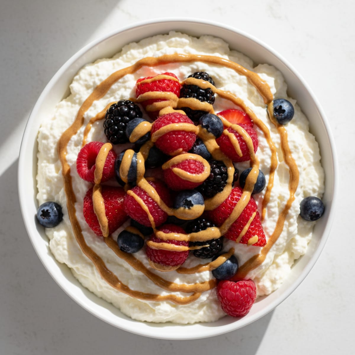 Silky Greek Yogurt Protein Pudding with Mixed Berries