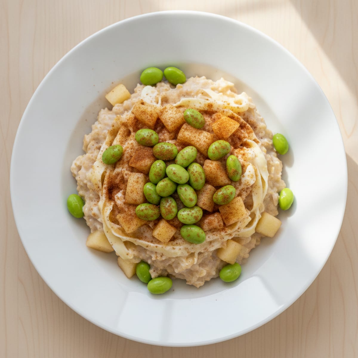 Cinnamon Apple Oatmeal with Edamame Protein