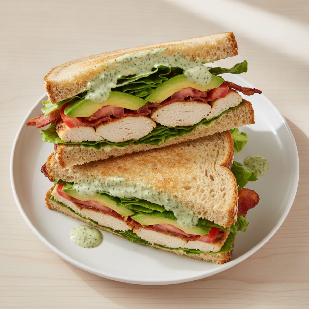 Chicken Club Sandwich with Herb Aioli