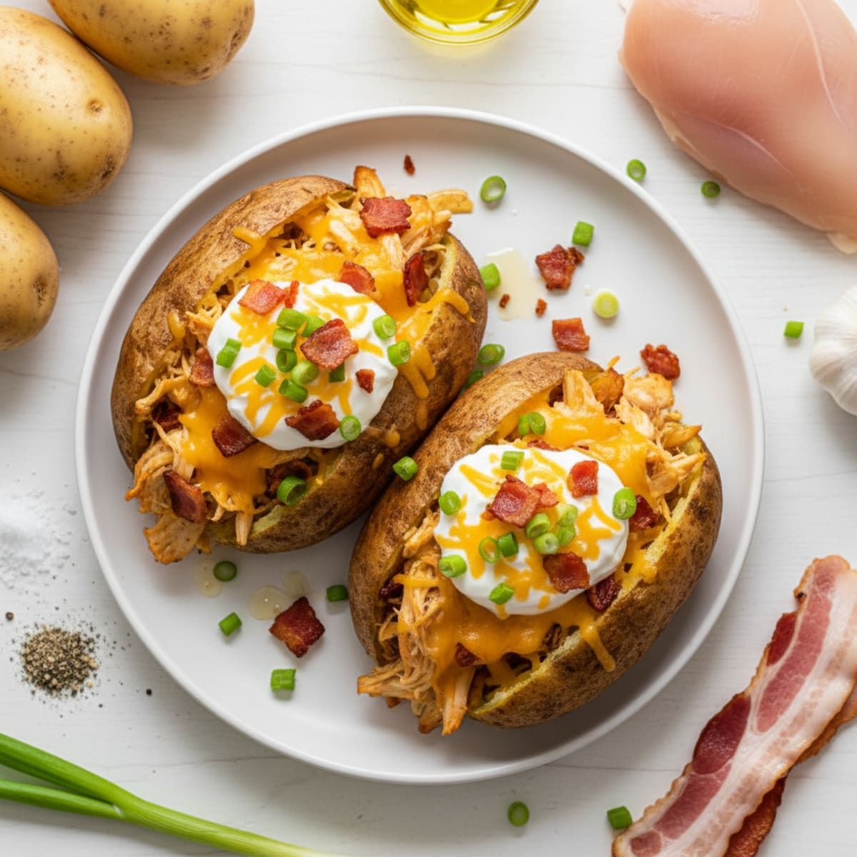 Loaded Baked Potatoes with Bacon