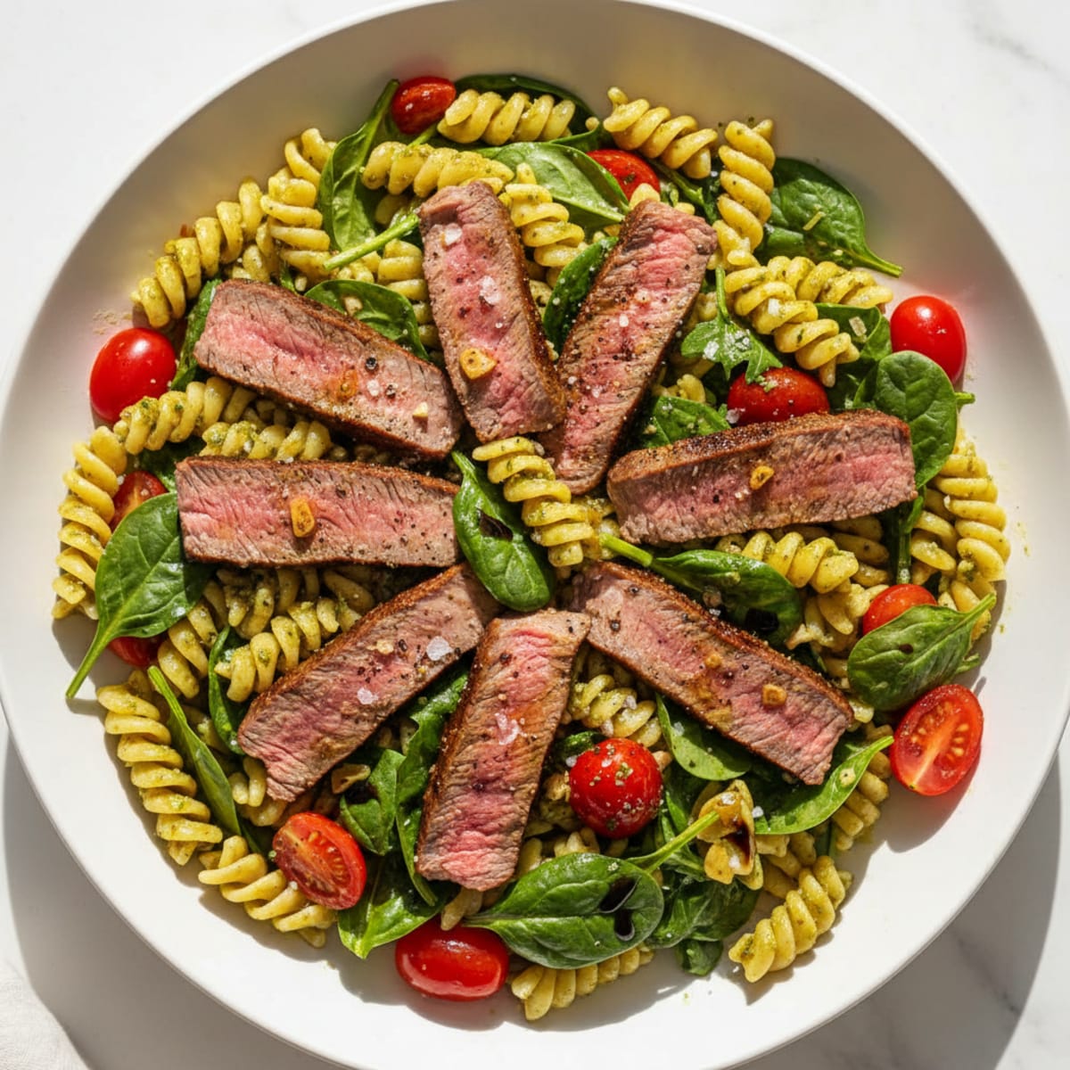 Steak and Pesto Pasta Salad