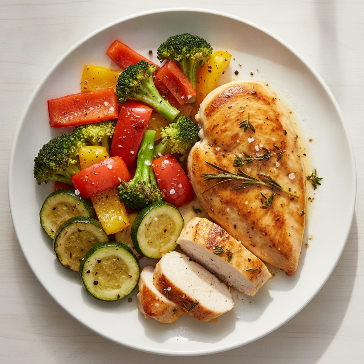 Pan-Seared Chicken with Roasted Vegetables
