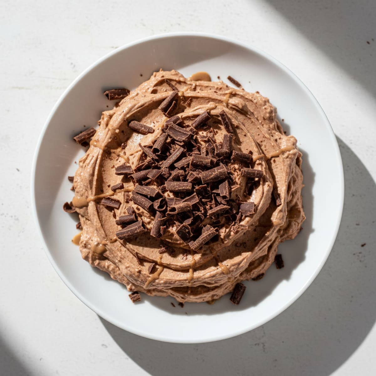 Cottage Cheese Protein Pudding with Dark Chocolate Shavings