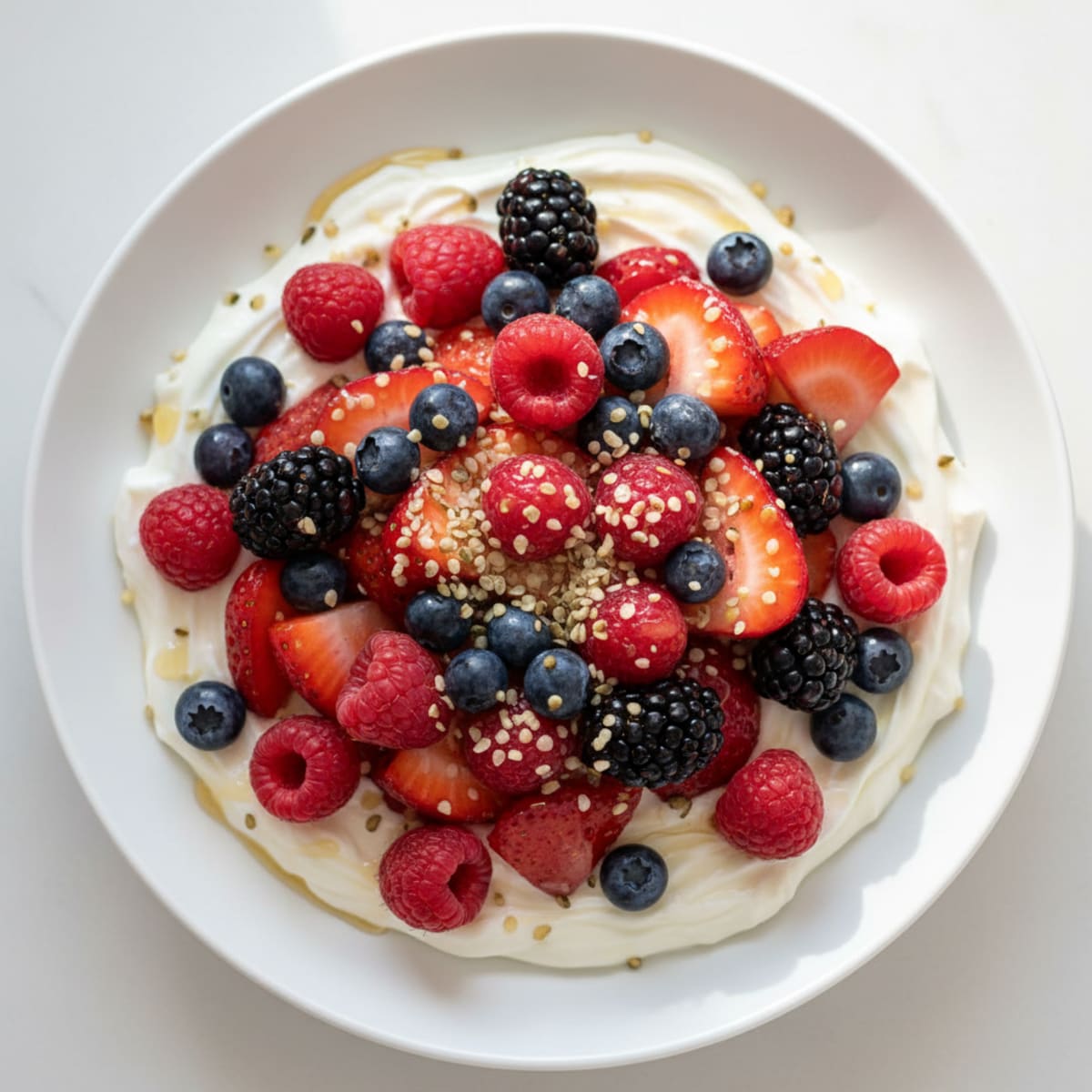 Silky Vanilla Greek Yogurt Protein Bowl with Mixed Berries