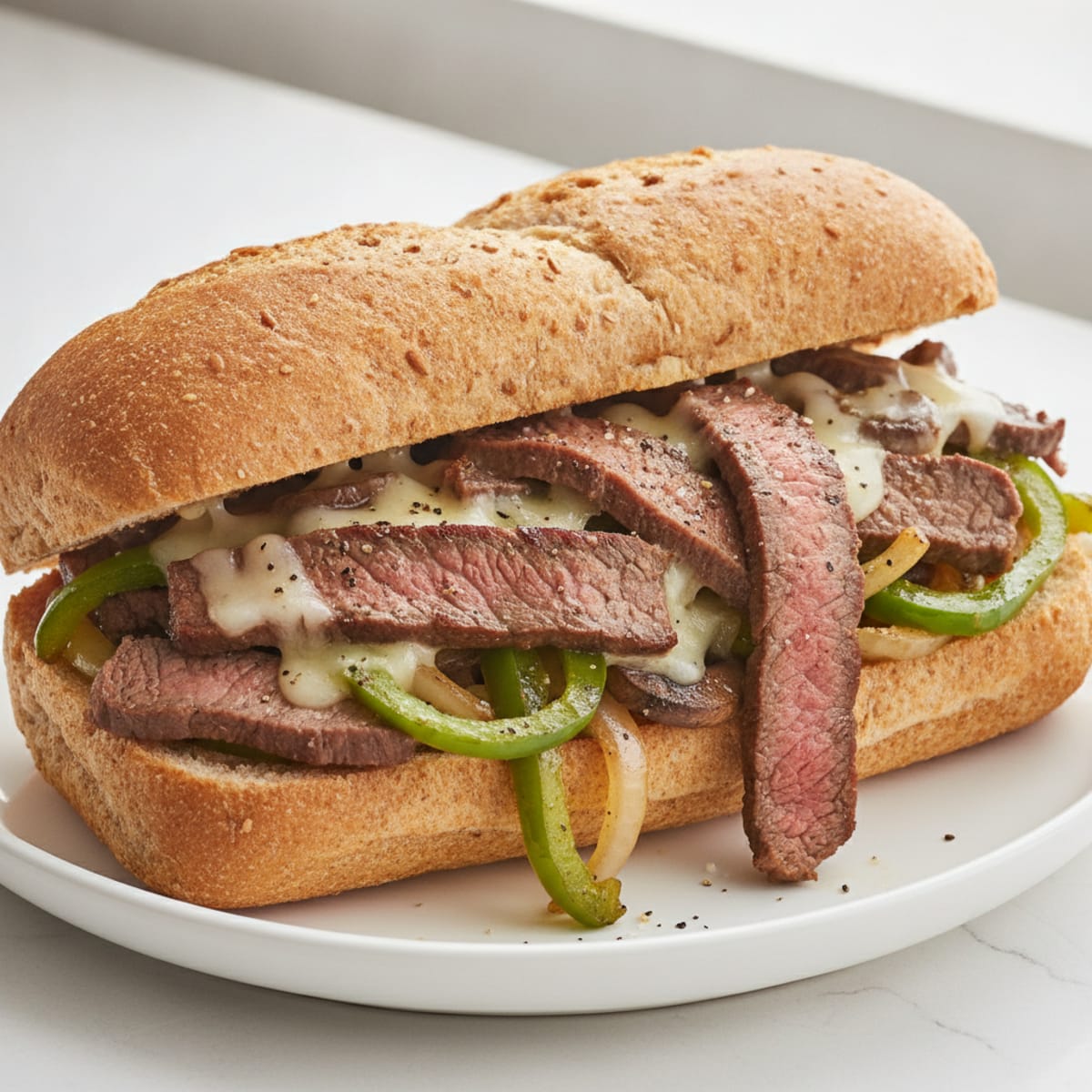 Philly Cheesesteak Sandwich Skillet