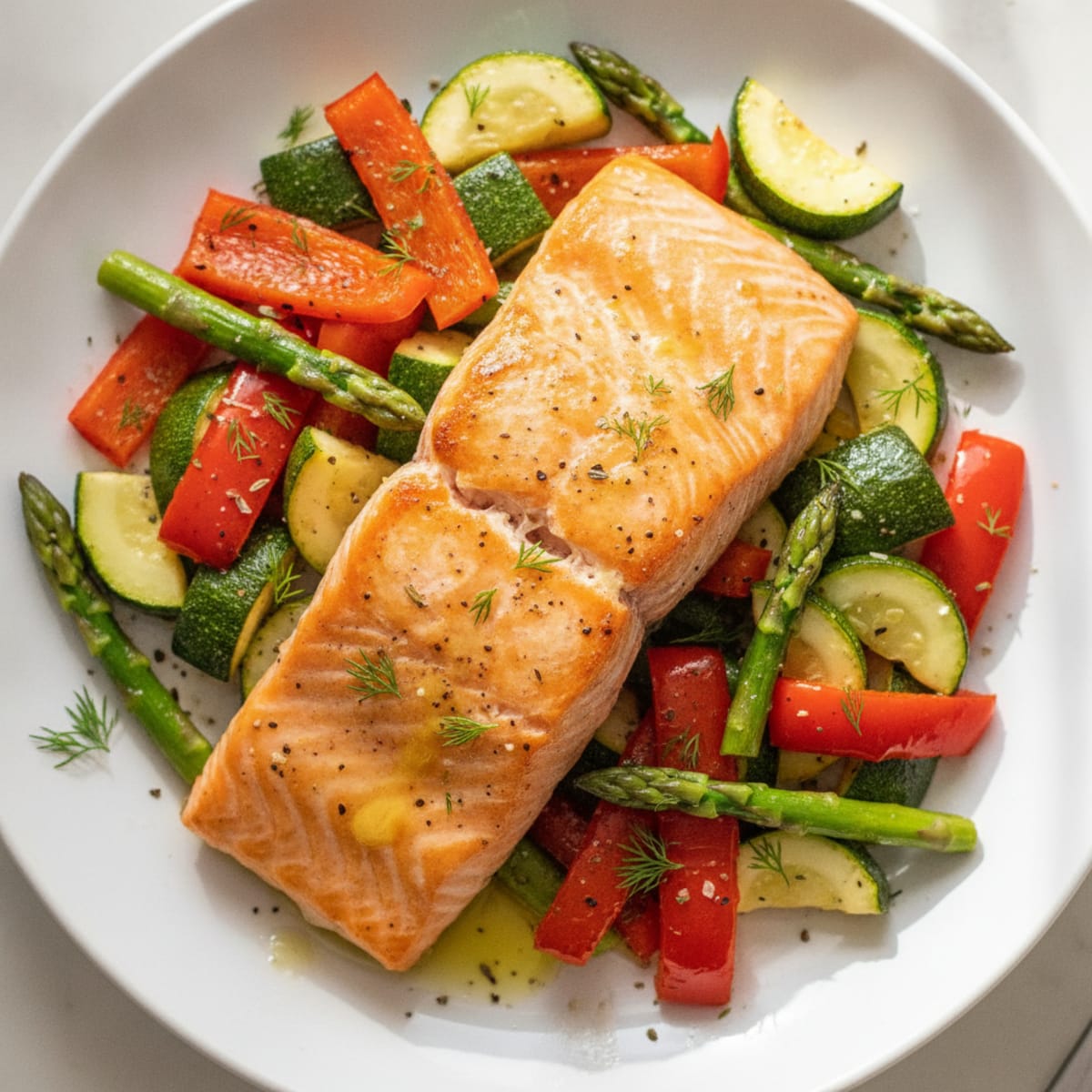 Herb-Roasted Salmon with Garden Vegetables